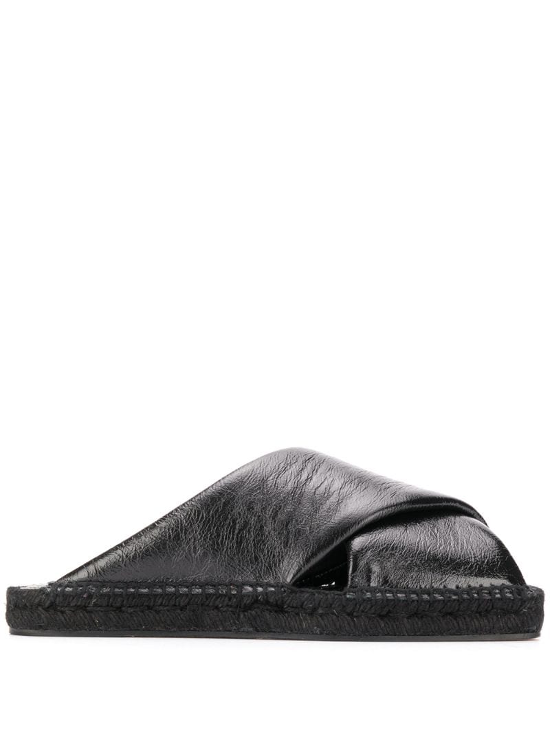 Proenza Schouler Crossover Strap Flat Sandals In Black