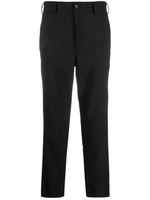 Black Comme Des Garcons metallic side panel trousers Men