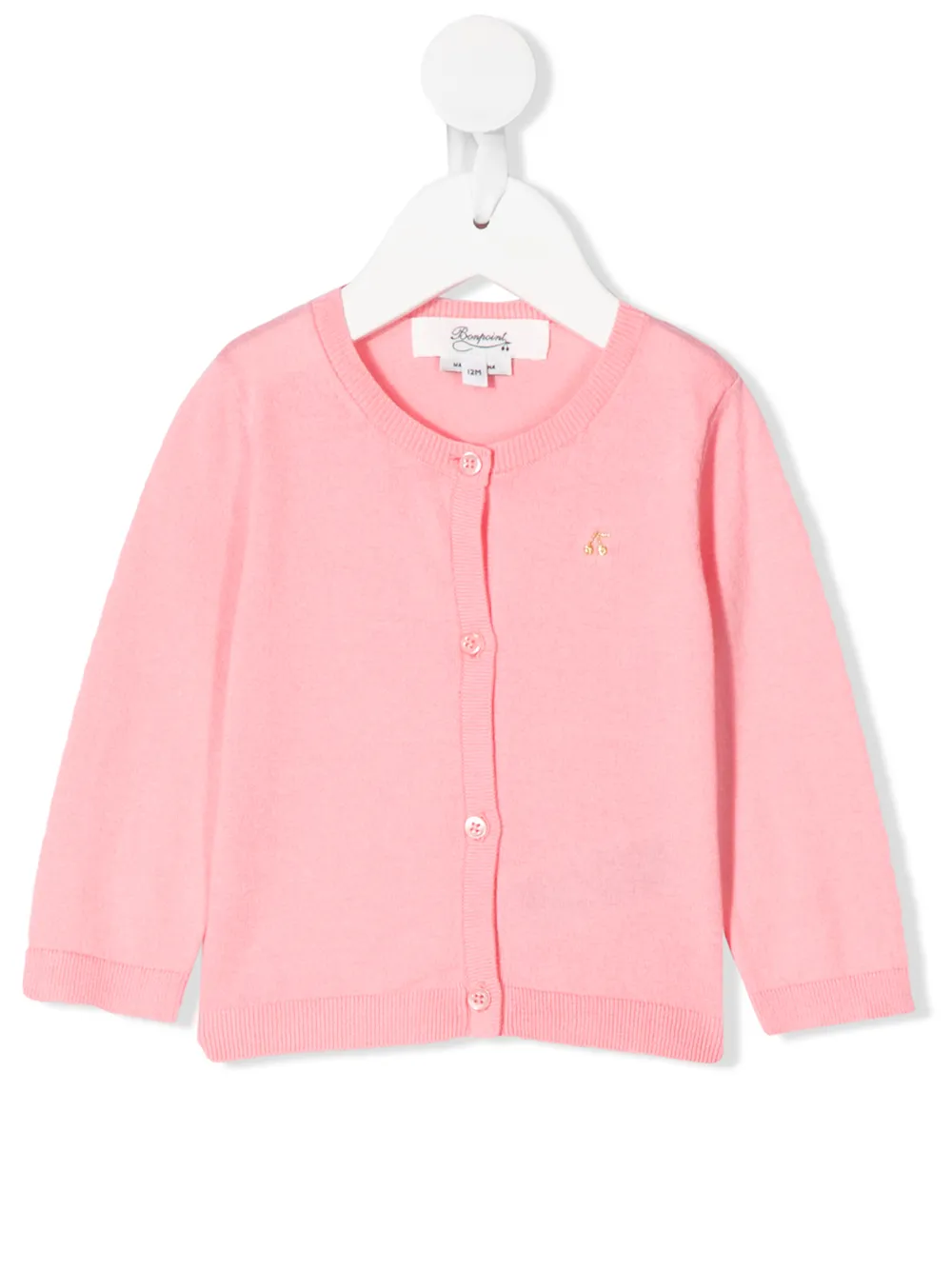 

Bonpoint logo embroidered cardigan - Pink