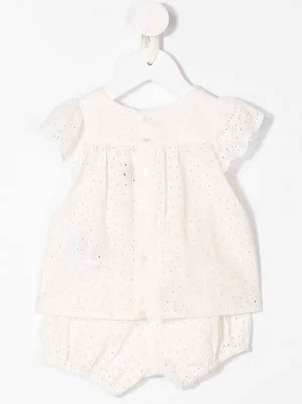white short sleeve romper