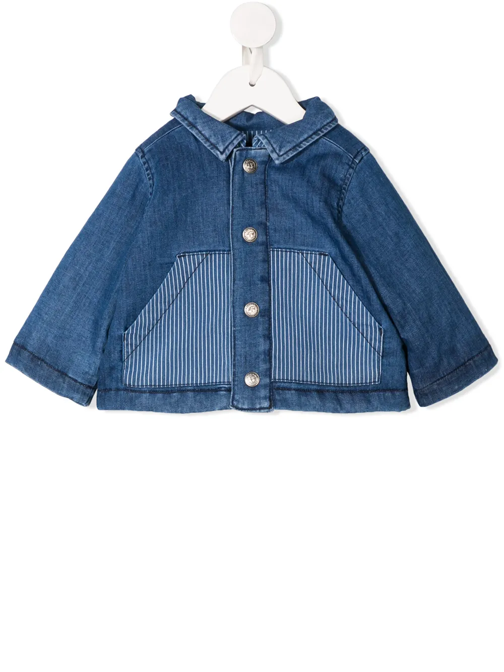 Bonpoint Babies' Panelled Denim Jacket In Blue