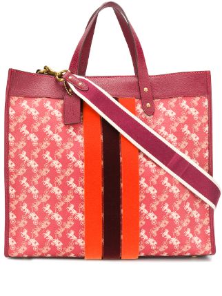 coach red field tote