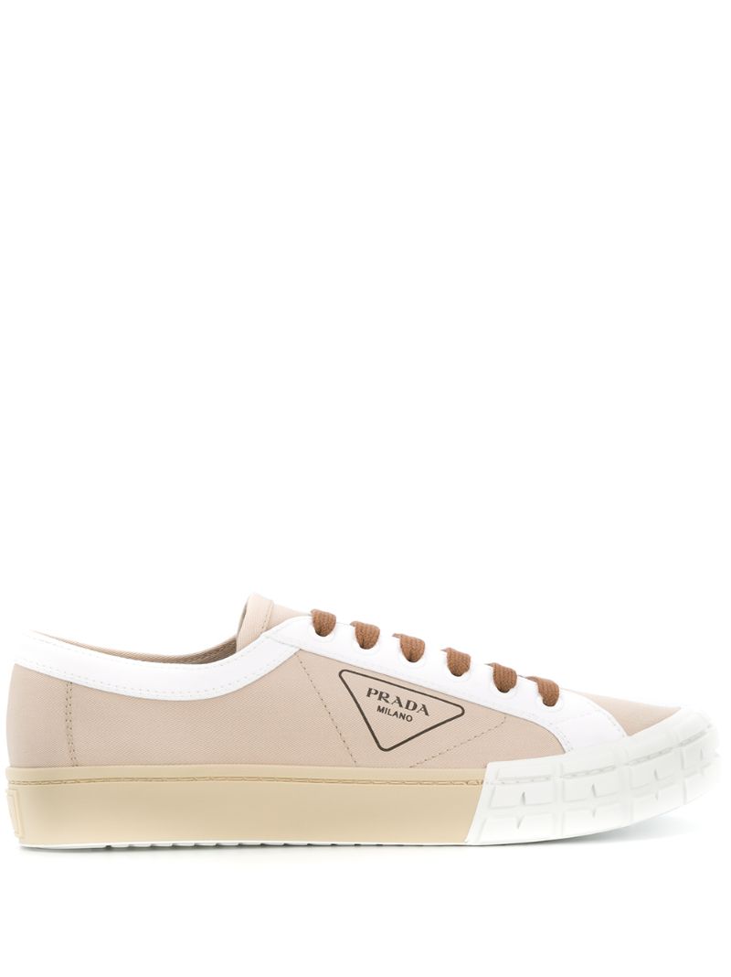 Prada Logo Print Low In Neutrals