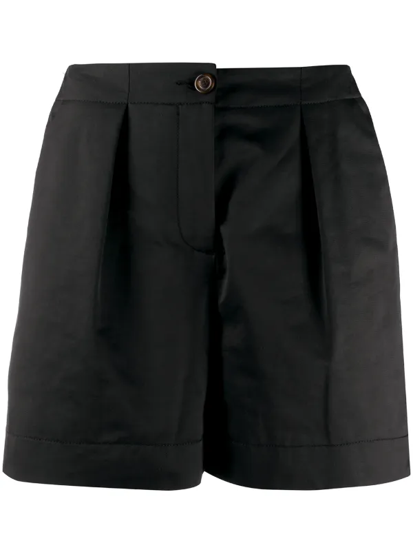 black high waisted tailored shorts
