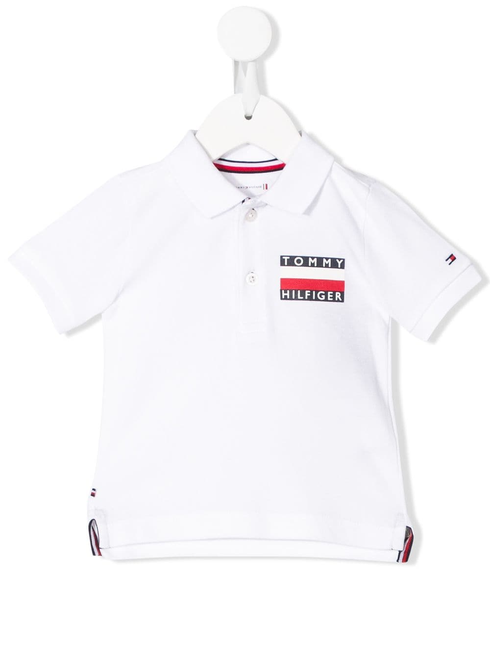 Tommy Hilfiger Junior Babies' Short-sleeved Logo-print Polo Shirt In White