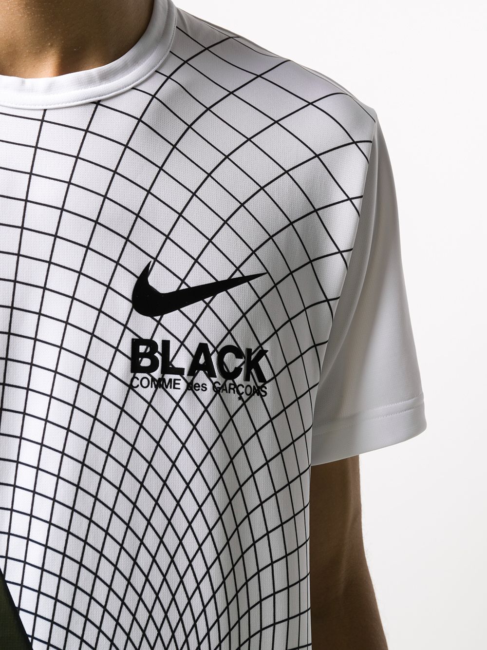 фото Black comme des garçons x nike swoosh print t-shirt