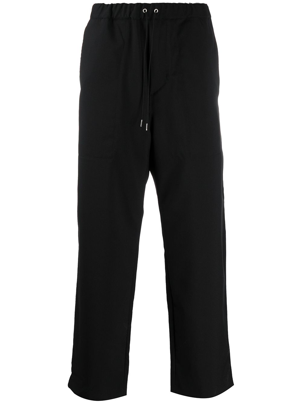 Oamc Cropped Drawstring Trousers In Black