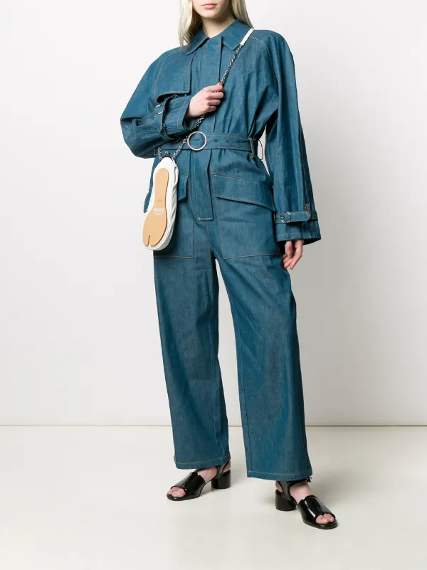denim belted jumpsuit