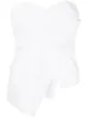 Image 1 of RtA asymmetric side buttoned strapless top