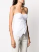 RtA asymmetric side buttoned strapless top
