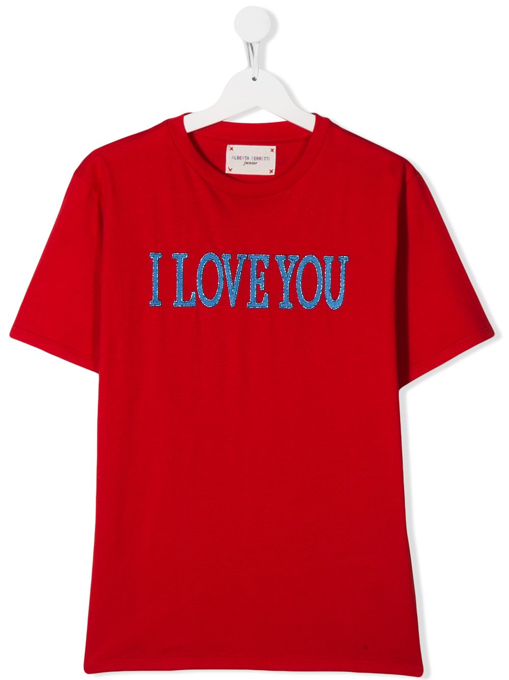 Alberta Ferretti Teen 'i Love You' T-shirt In Red