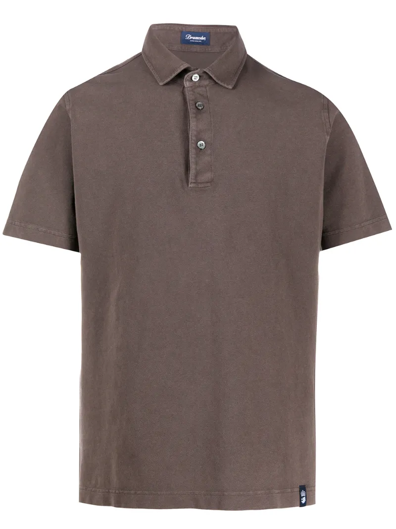 Drumohr Plain Short-sleeved Polo Shirt In Brown