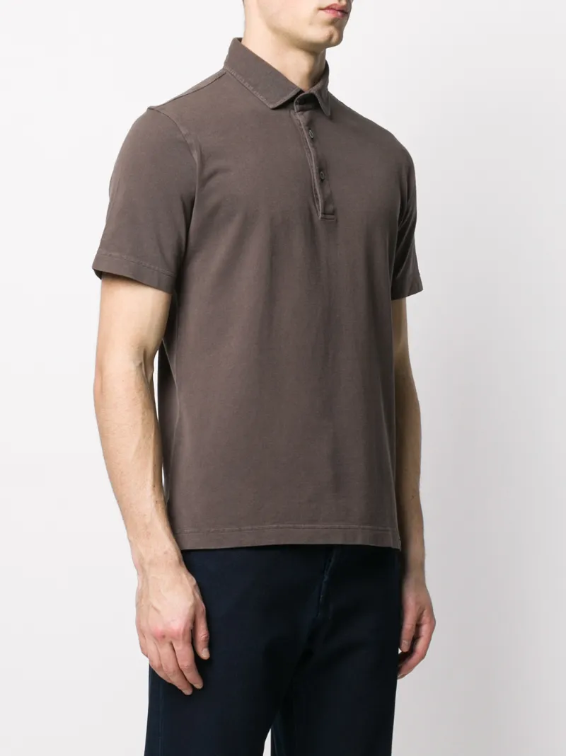 Drumohr Plain Short-sleeved Polo Shirt In Brown