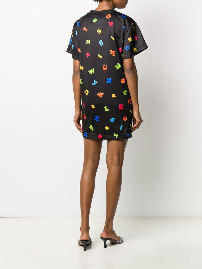 Shop Moschino Graphic Print Dress In Black