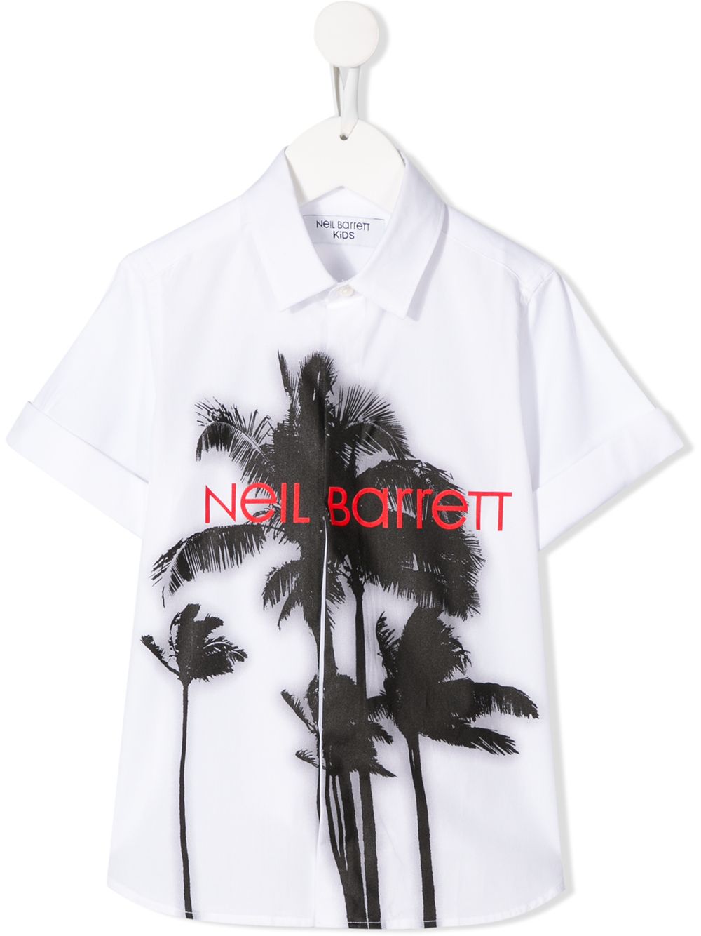 фото Neil barrett kids short sleeve palm tree print t-shirt