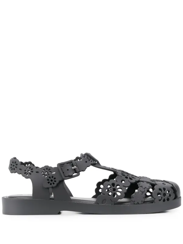 lace sandals black