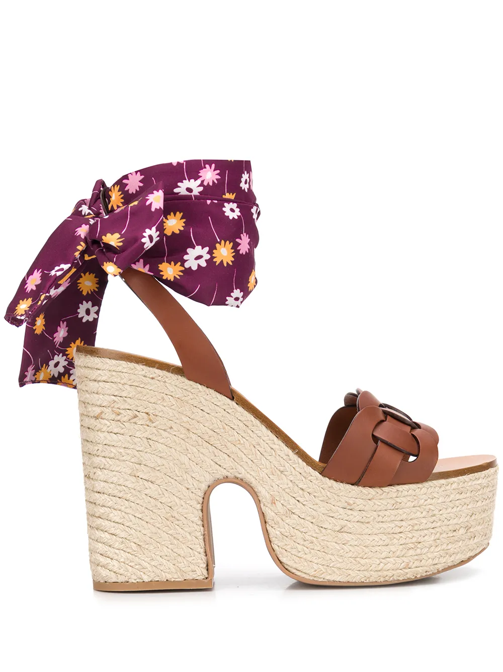 Miu Miu 125mm Espadrille Sandals In Brown