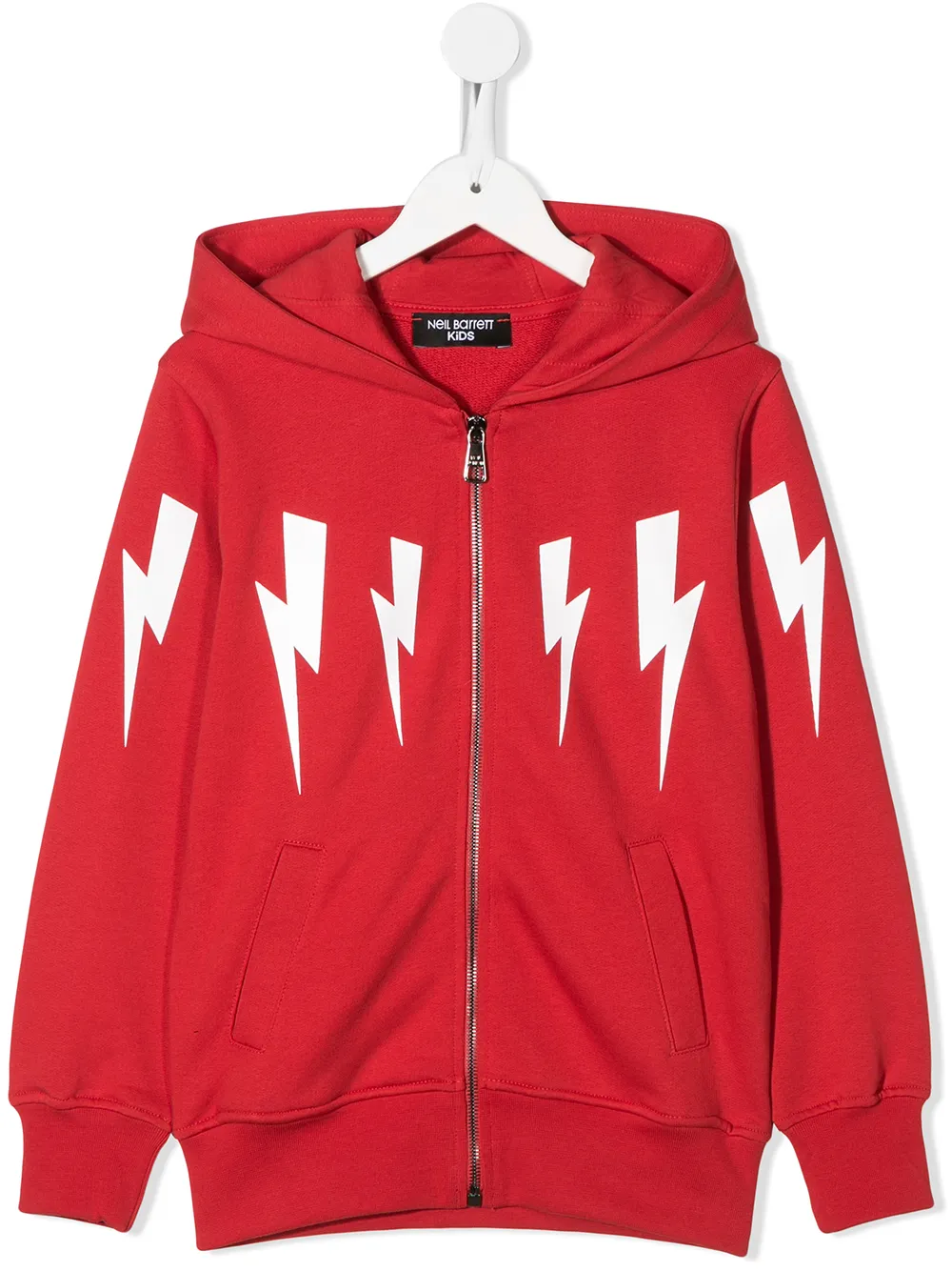 фото Neil barrett kids lightning bolt printed hoodie