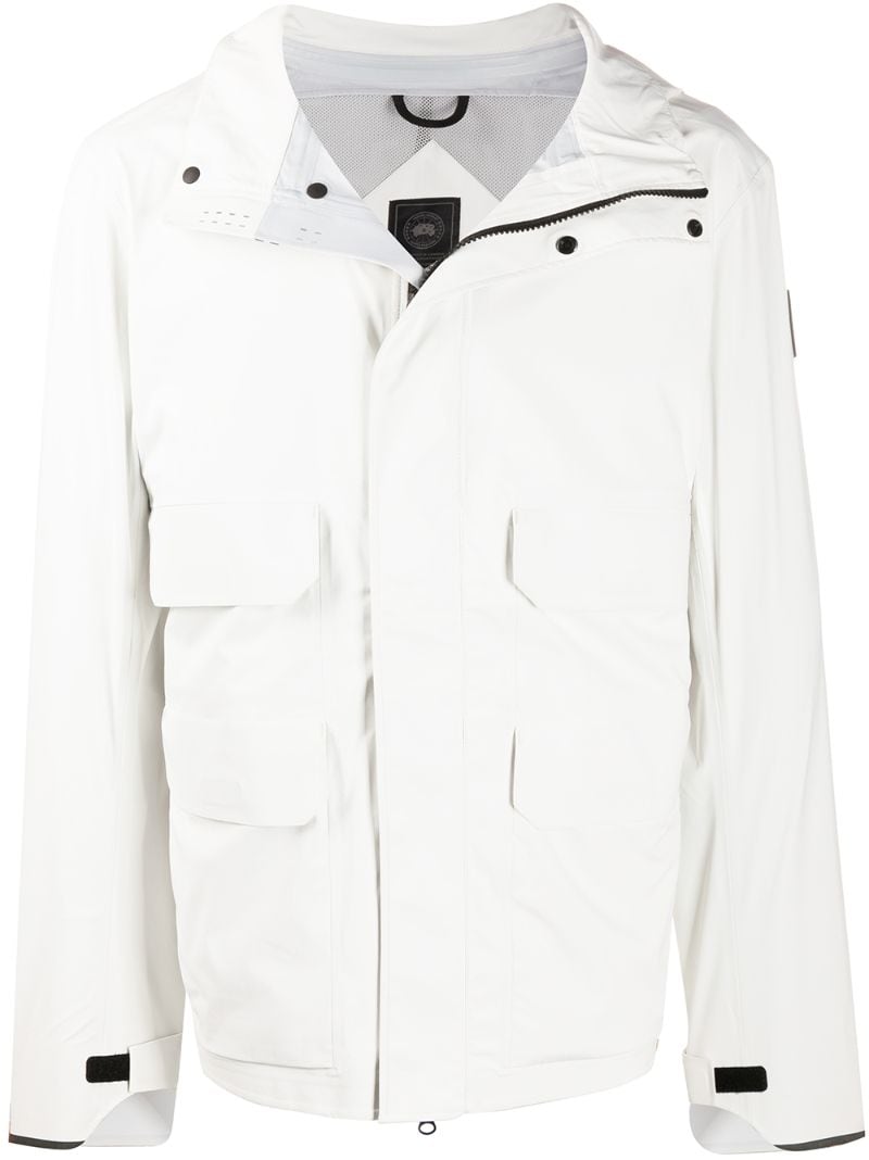 Canada Goose Hooded Zip-up Jacket In White