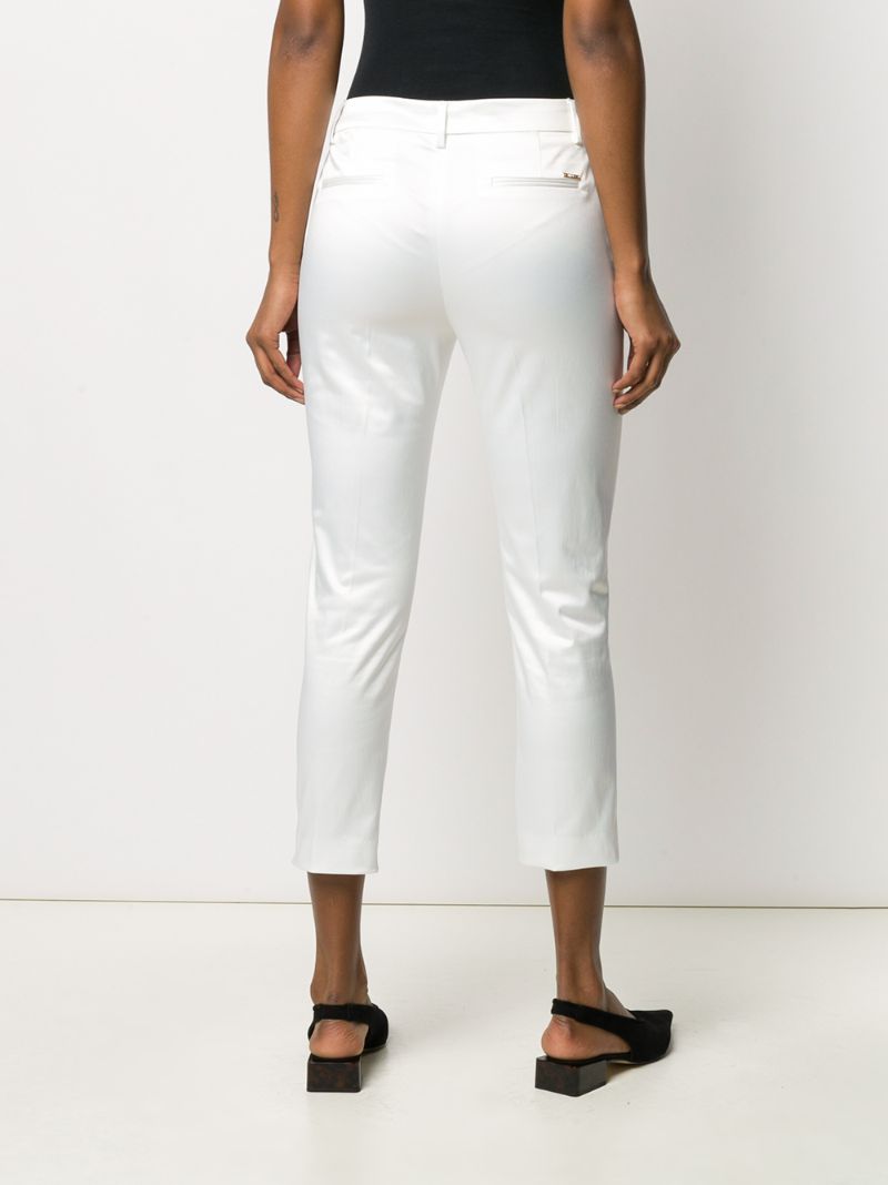 Shop Liu •jo Cropped Skinny Trousers In White