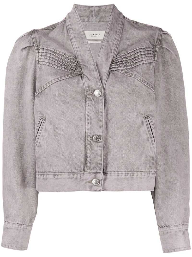 ISABEL MARANT ÉTOILE ribbed chest details denim jacket