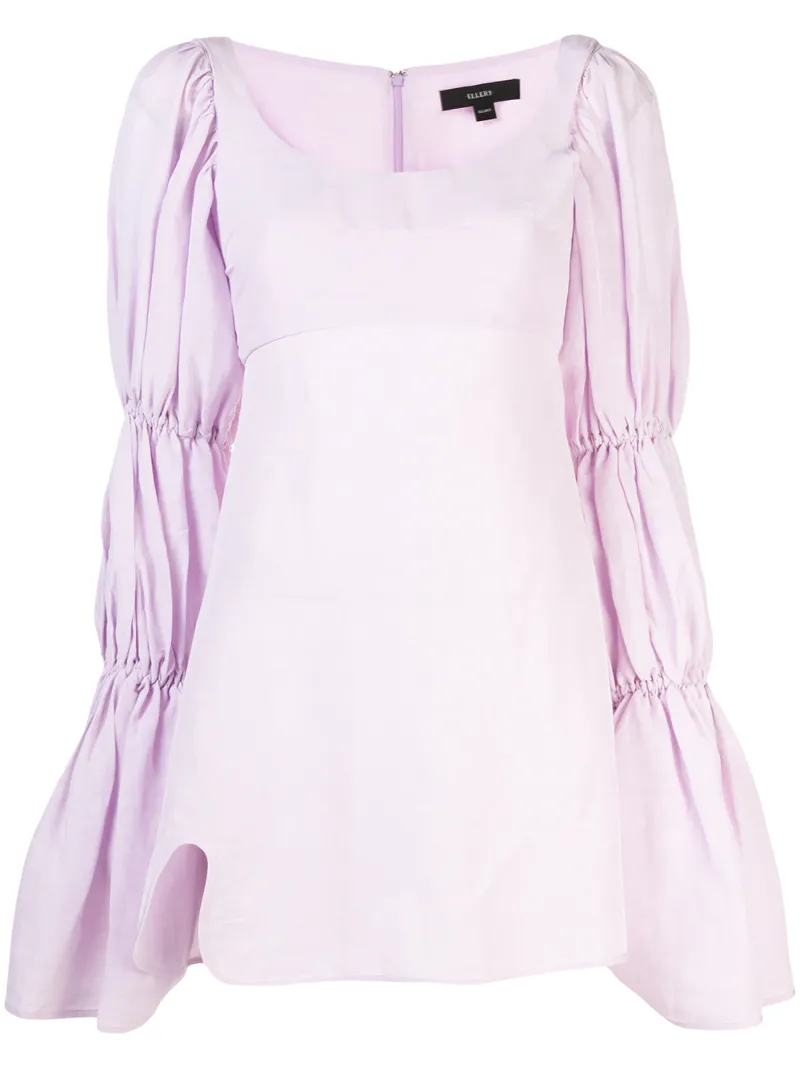 Ellery Tiered Sleeve Mini Dress In Purple
