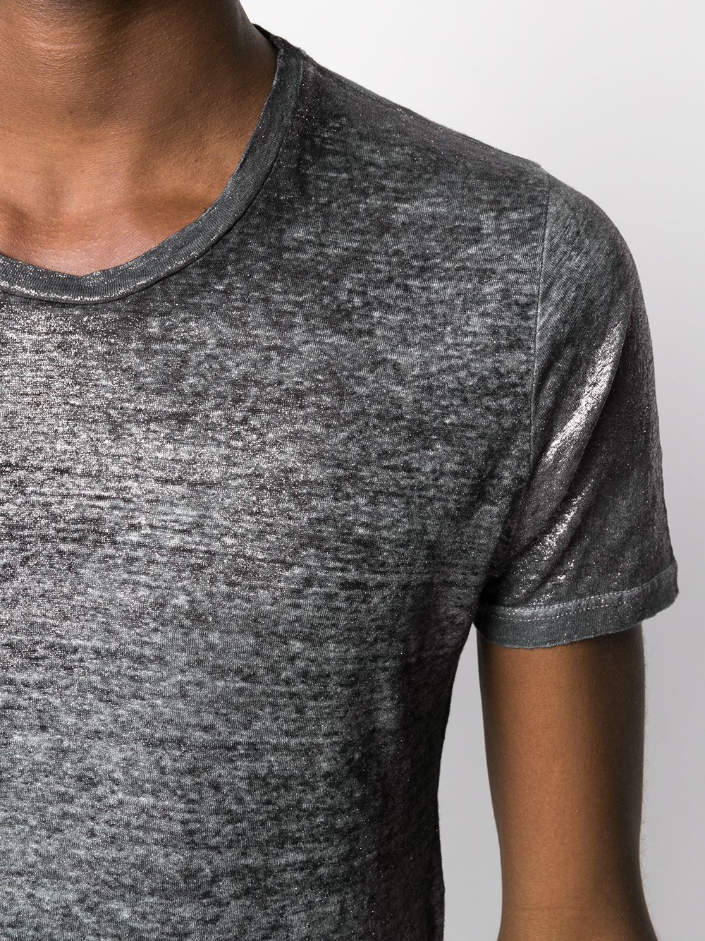 фото Avant toi metallic textured effect t-shirt