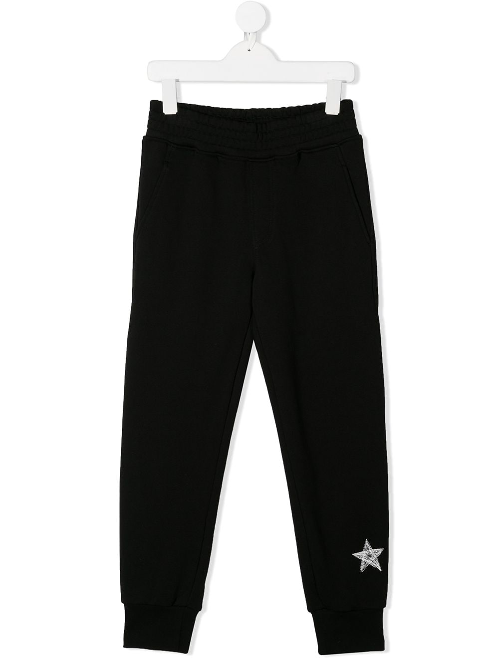 Neil Barrett Kids' Embroidered Track Pants In 黑色