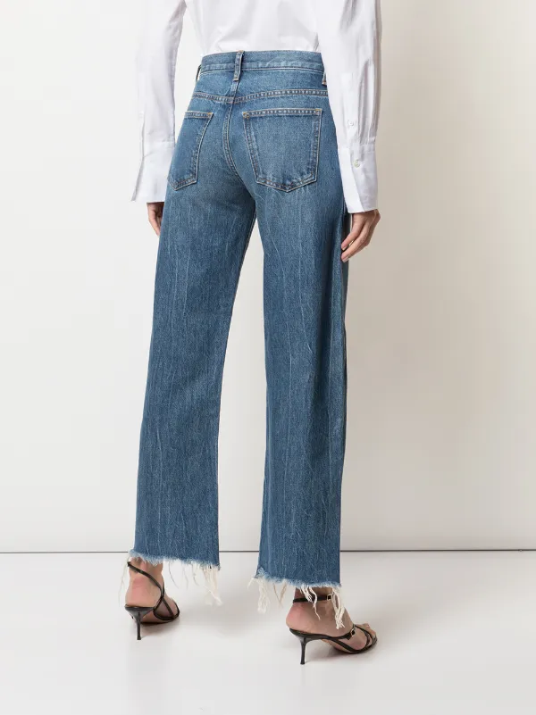 KHAITE Kerrie Cropped Distressed Jeans 