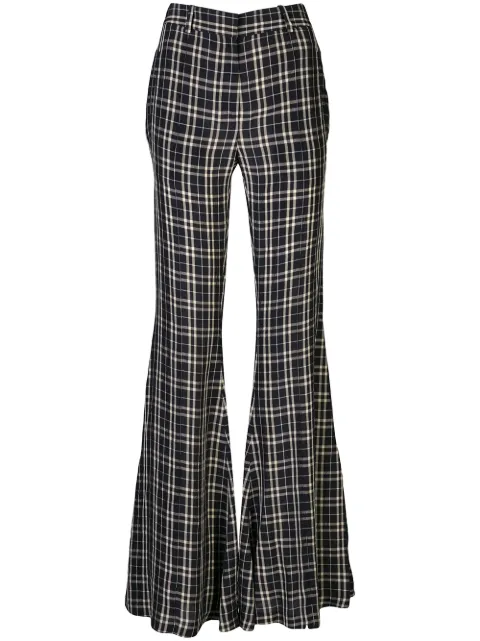 KHAITE pantalones de vestir acampanados a cuadros