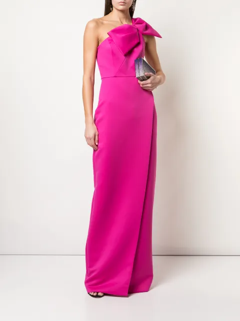 jay godfrey one shoulder gown