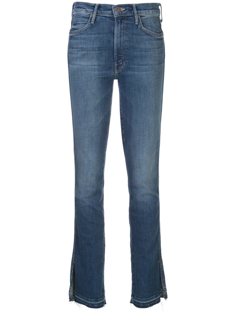 Mother Denim Straight Leg Jeans In Blue