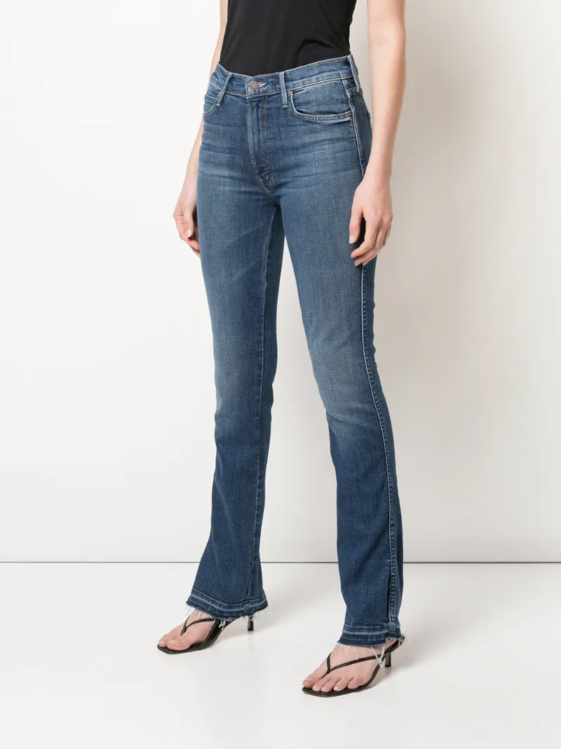 Mother Denim Straight Leg Jeans In Blue