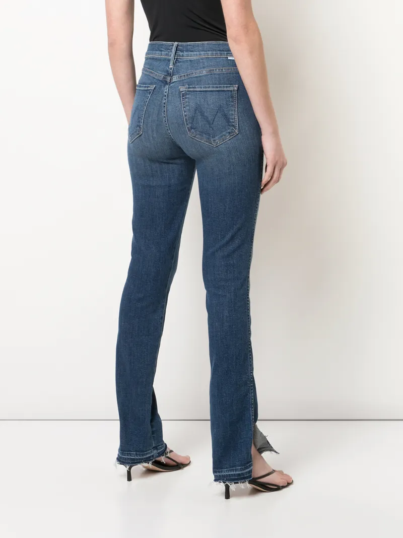 Mother Denim Straight Leg Jeans In Blue