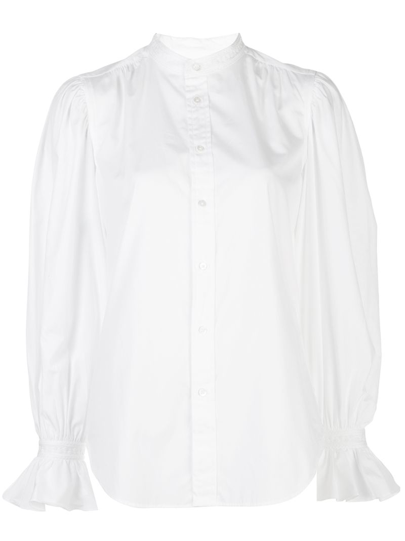 Polo Ralph Lauren Gretchen Ruffle Sleeve Cotton Button-up Shirt In ...