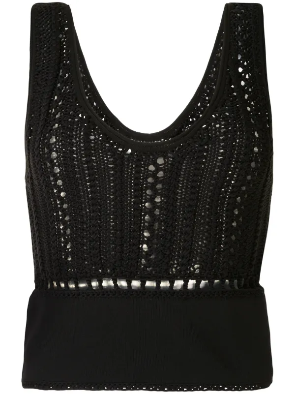 black crochet tank top
