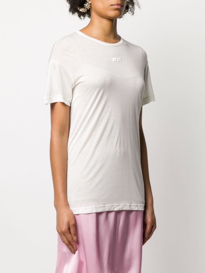 Shop N°21 Logo Detail Sheer T-shirt In White