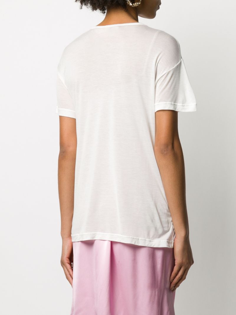 Shop N°21 Logo Detail Sheer T-shirt In White