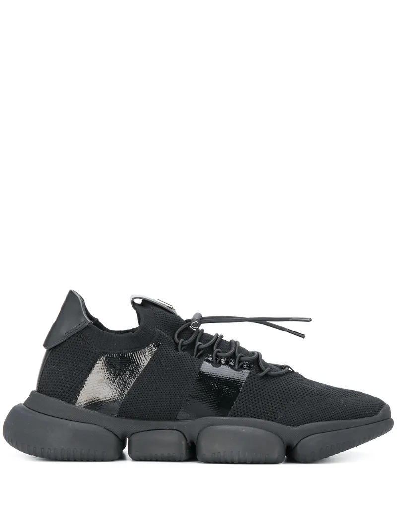 Moncler – ridged chunky sneakers – men – Polyamide/Leather/Rubber – 41.5 – Black