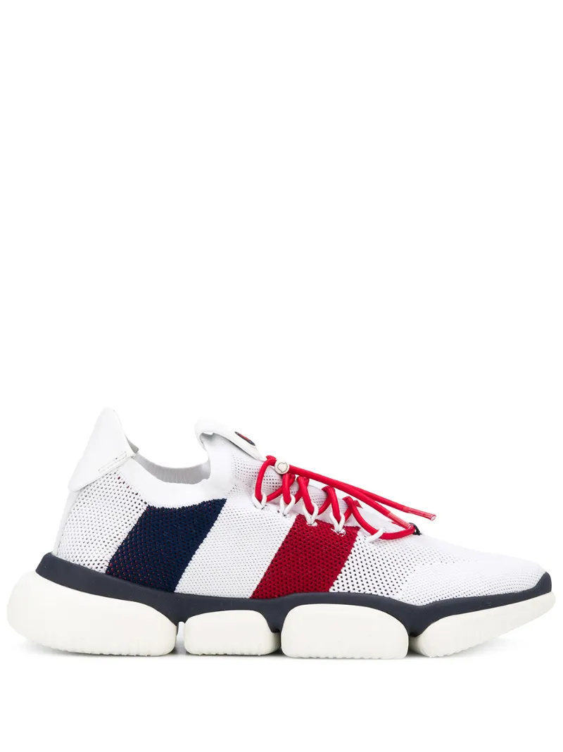 Moncler – mesh detail low-top sneakers – men – Polyamide/Leather/Spandex/Elastane – 40, 41, 42, 43, 44, 39, 42.5, 43.5, 44.5, 45, 46 – White