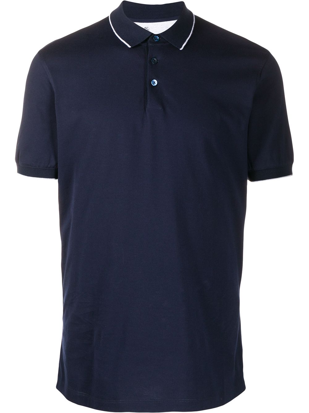 Brunello Cucinelli Short Sleeved Polo Shirt In Blue