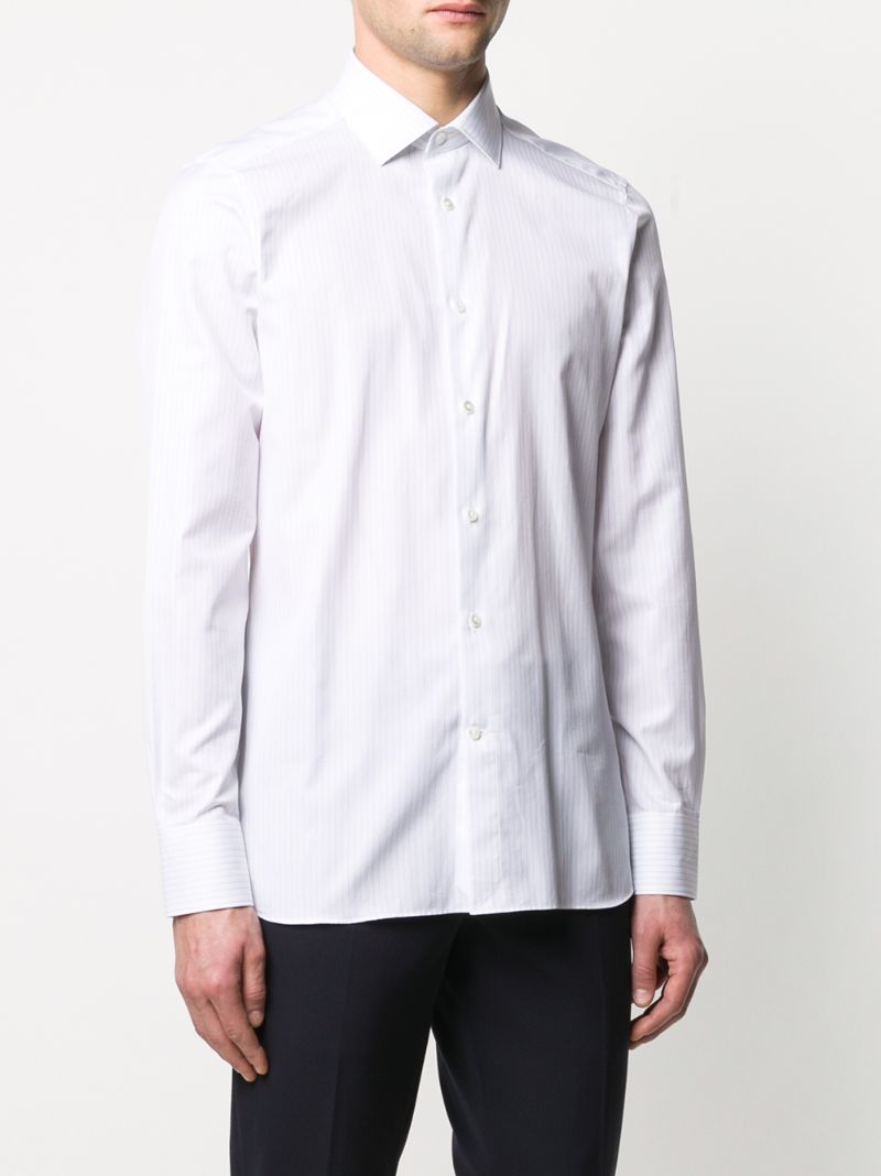 ERMENEGILDO ZEGNA PINSTRIPED BUTTON-UP SHIRT 