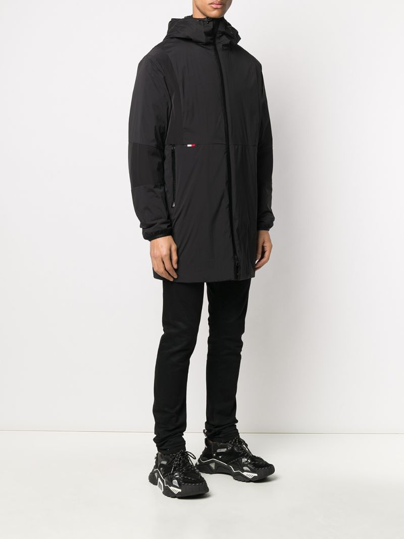 Shop Moncler Hooded Coat In Black