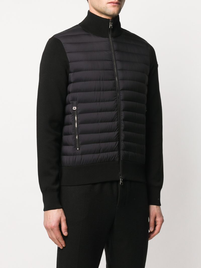 Shop Moncler Padded Panel Knitted Sweatshirt In Black