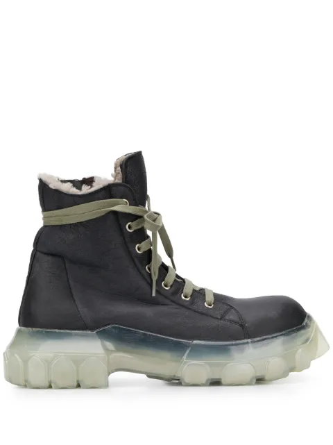 rick owens drkshdw lace up shearling boots