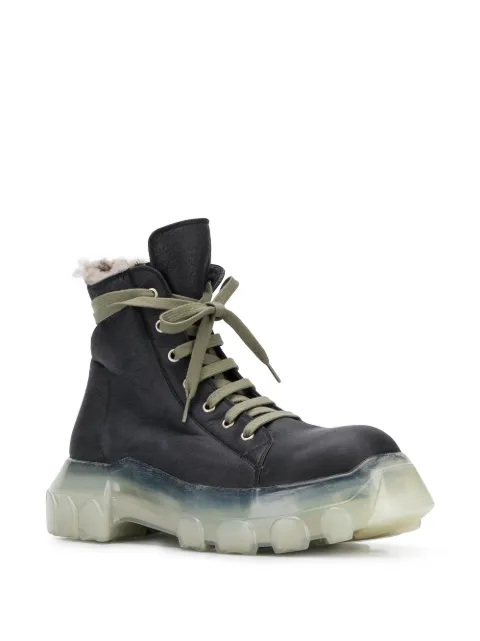 rick owens drkshdw lace up shearling boots