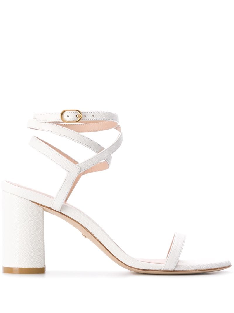 Stuart Weitzman Nearly Nude Sandals In White