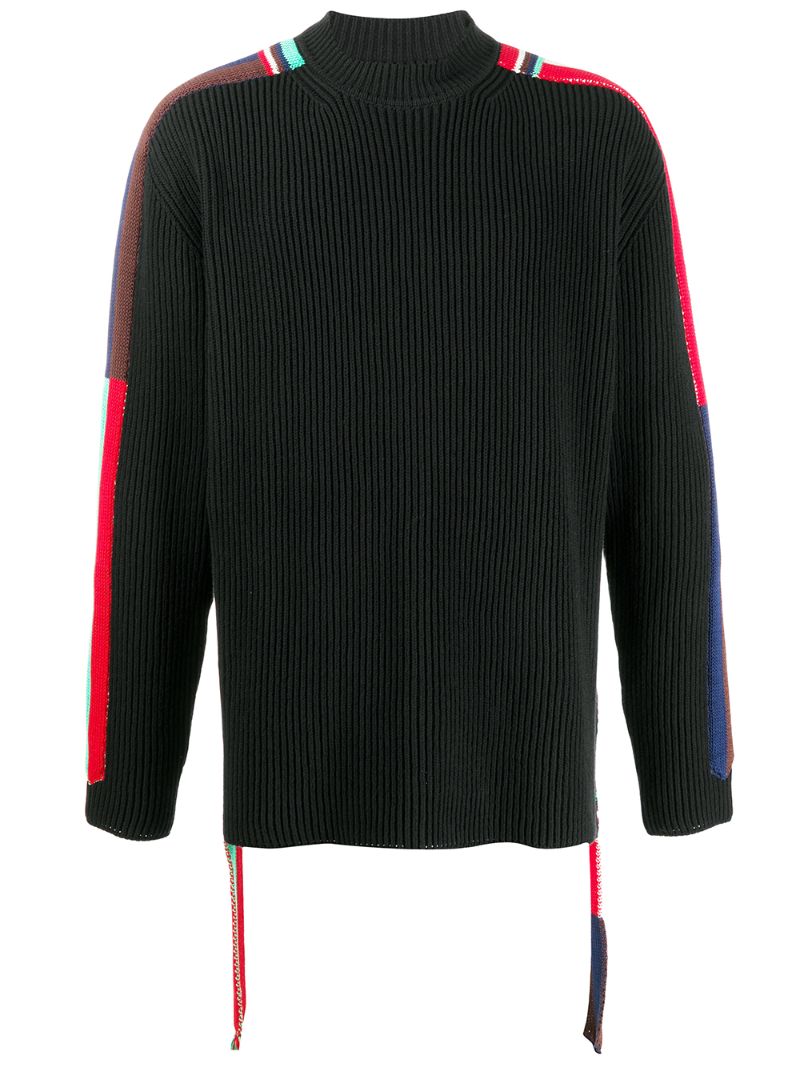 Jil Sander Contrast Stripe Sweatshirt In Black