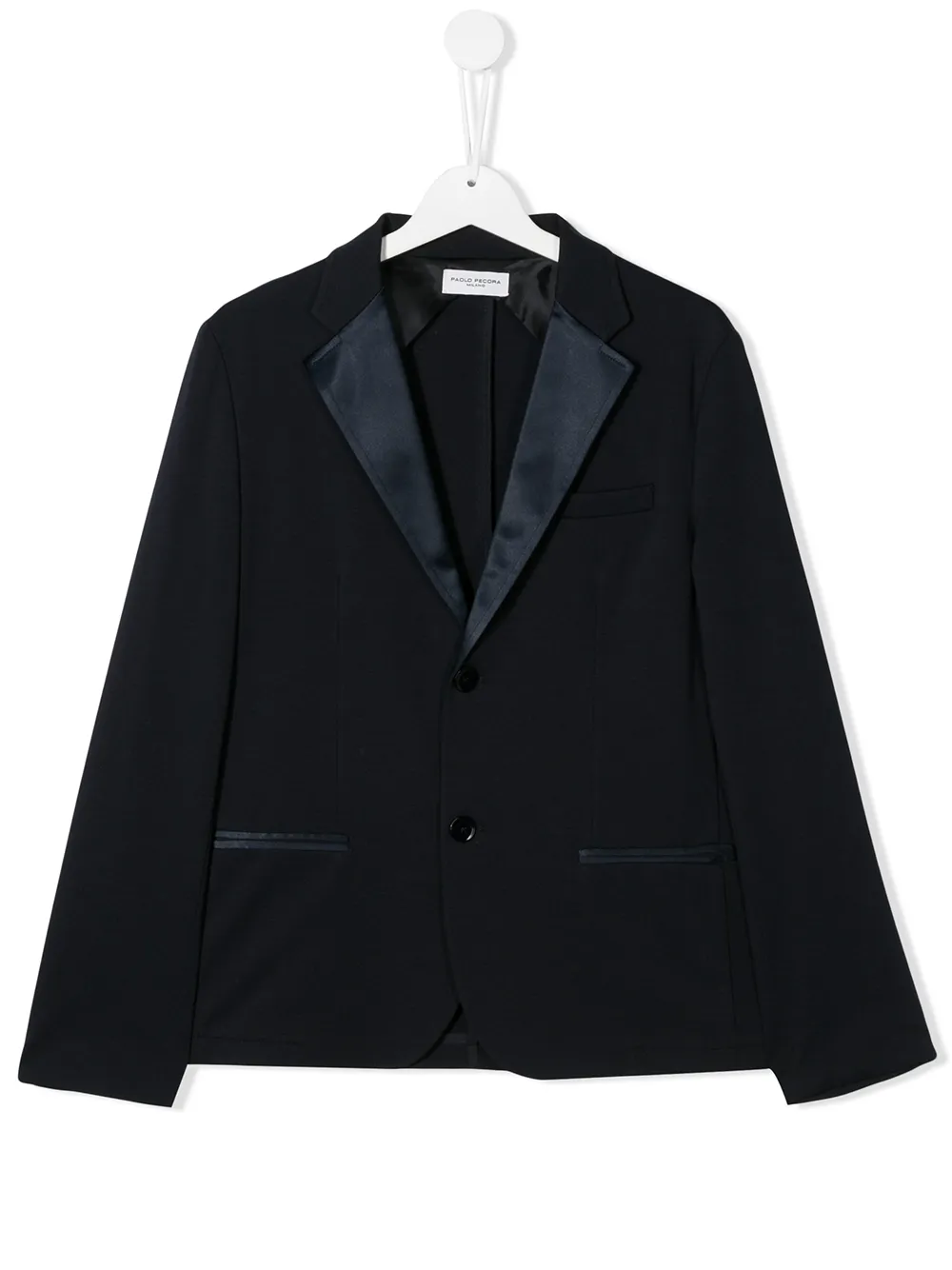 Paolo Pecora Kids' Satin Lapel Blazer In Blue