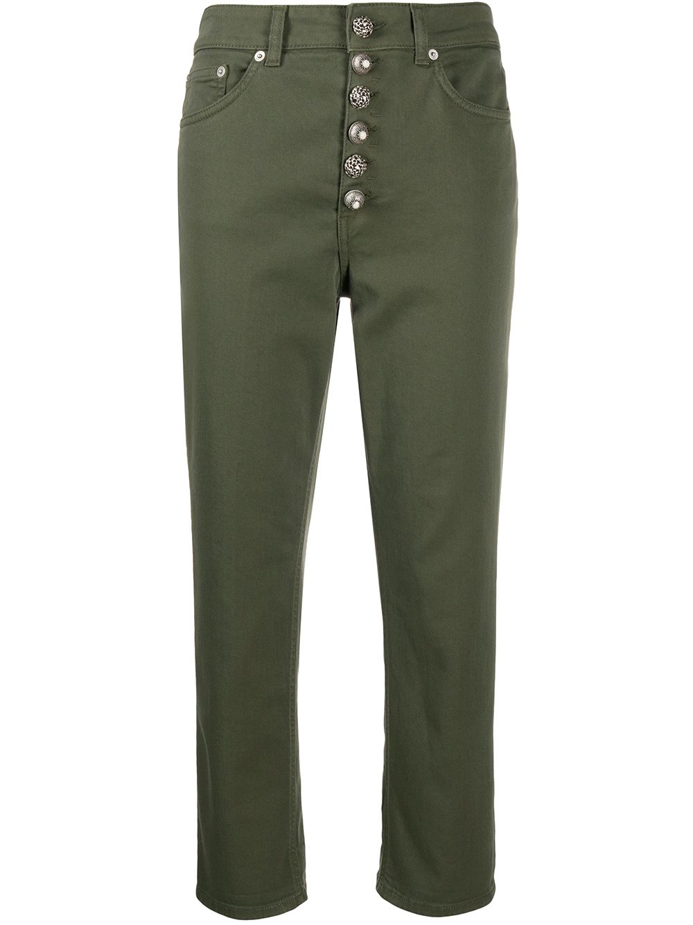 Dondup Cropped Cargo Trousers In Green